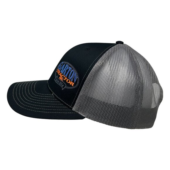 Garton Tractor Inc Logo Trucker Hat Snapback Richardson Style T12 Black Gray - Picture 6 of 11